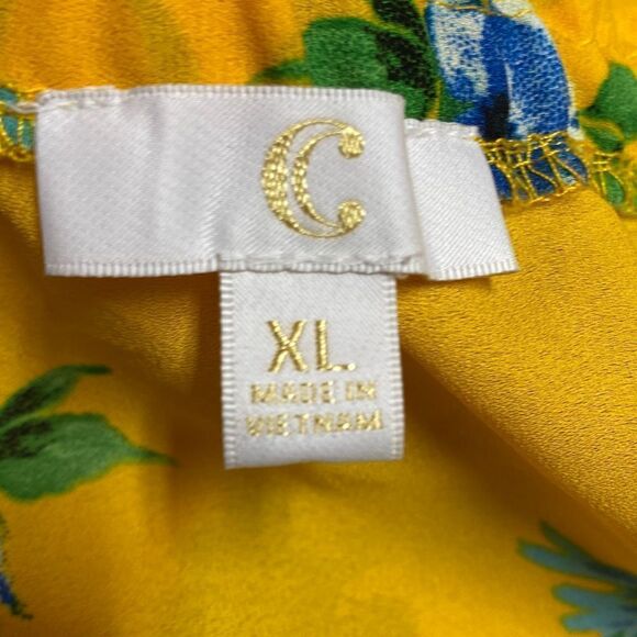 Mustard Floral Off Shoulder Top Size XL NWOT - Picture 4 of 6